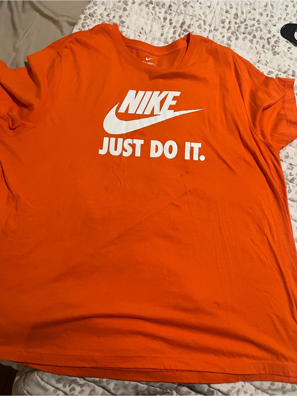 Nike Orange Short-Sleeve 'Just Do It' Logo Tee